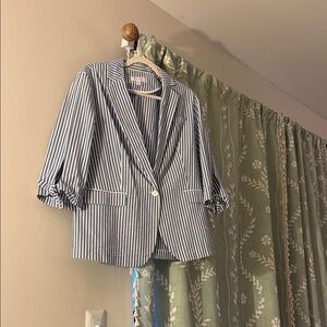 Elle Blue and White Striped Jacket